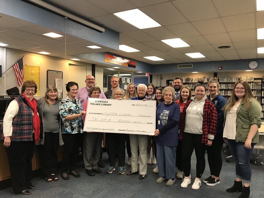 Olympia Receives $115,000 From Hopedale Library Board