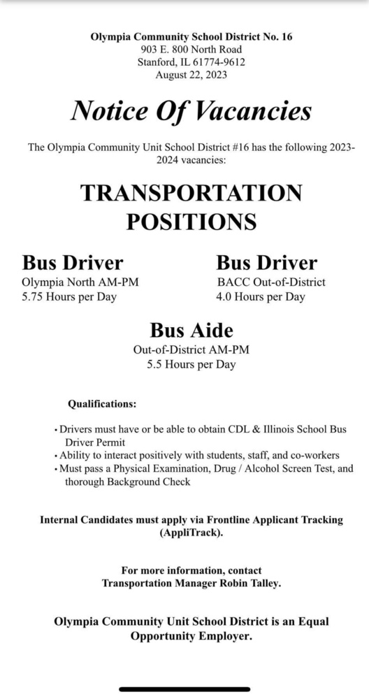 Available Transportation positions