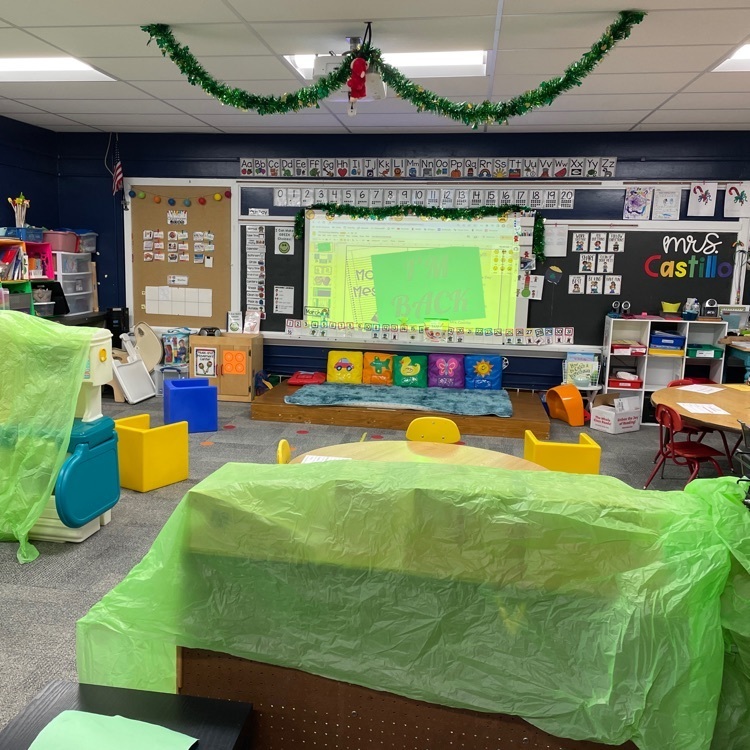 They covered our room in green!!
